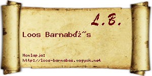 Loos Barnabás névjegykártya